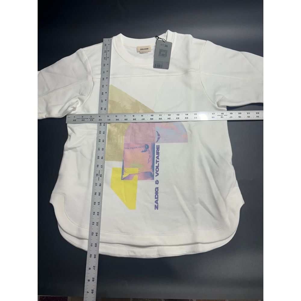 Zadig & Voltaire‎ NWT Short-Sleeved T-Shirt Terry Palmier Print in /White M $248 - Picture 8 of 8